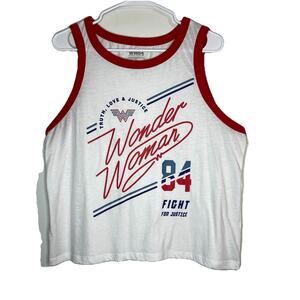 Wonder‎ Woman 1984 Tank Top WW84 Graphic Red Trim White Sleeveless Shirt 2XL